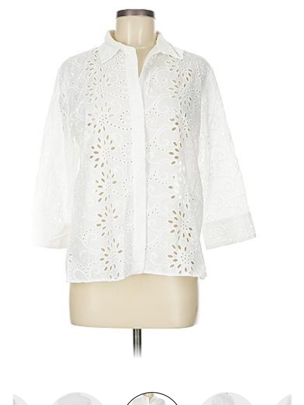 Zara White Eyelet Blouse